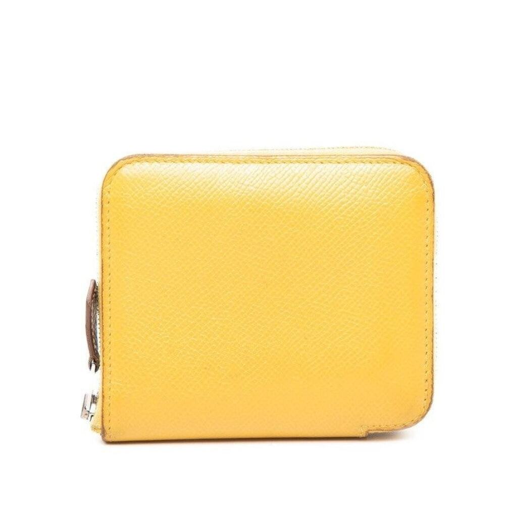 Hermes Azap Silkin Compact Coin Case Veau Epsom Yellow